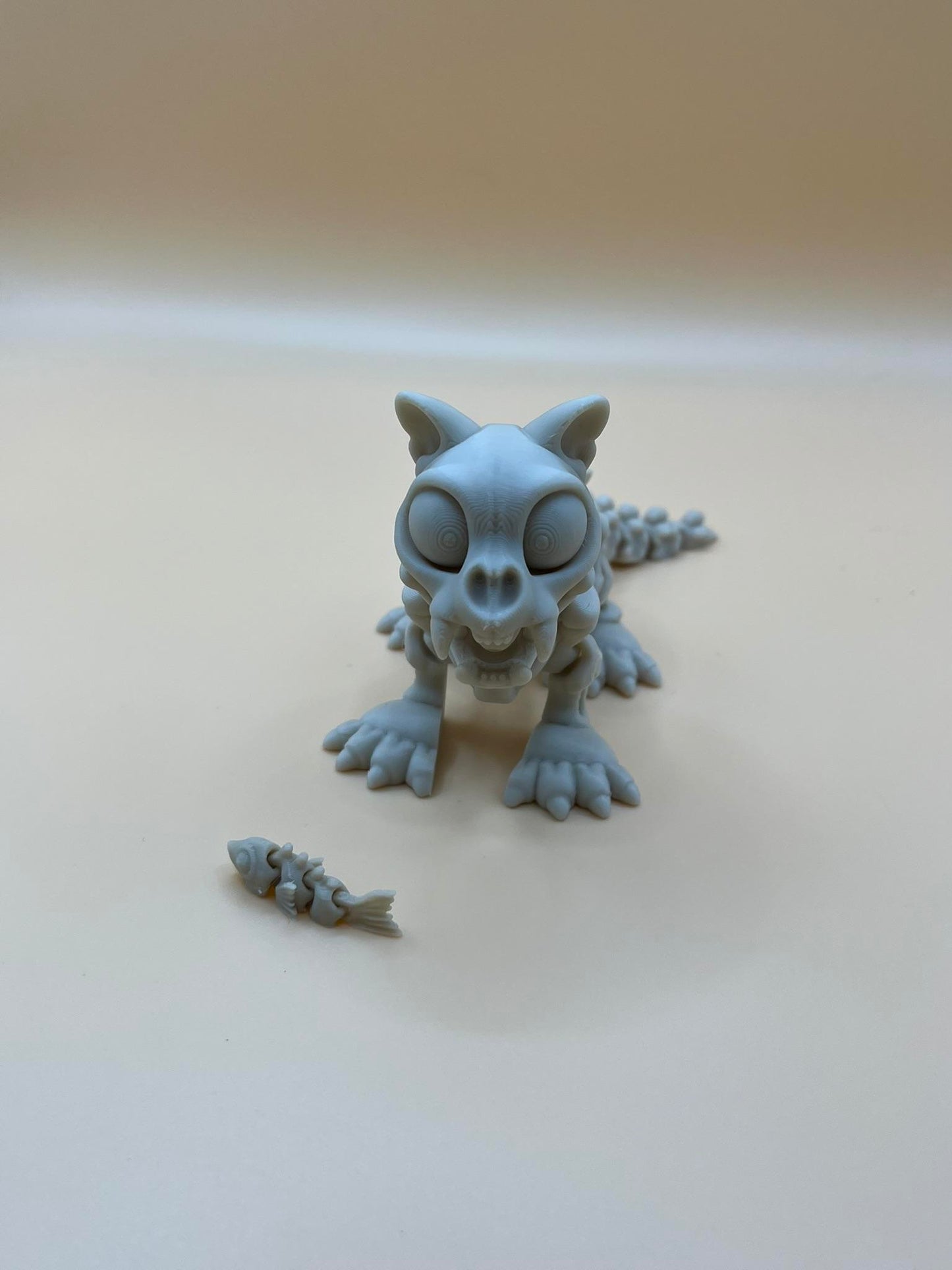 Printverse 3d printed skeleton cat figurine statue