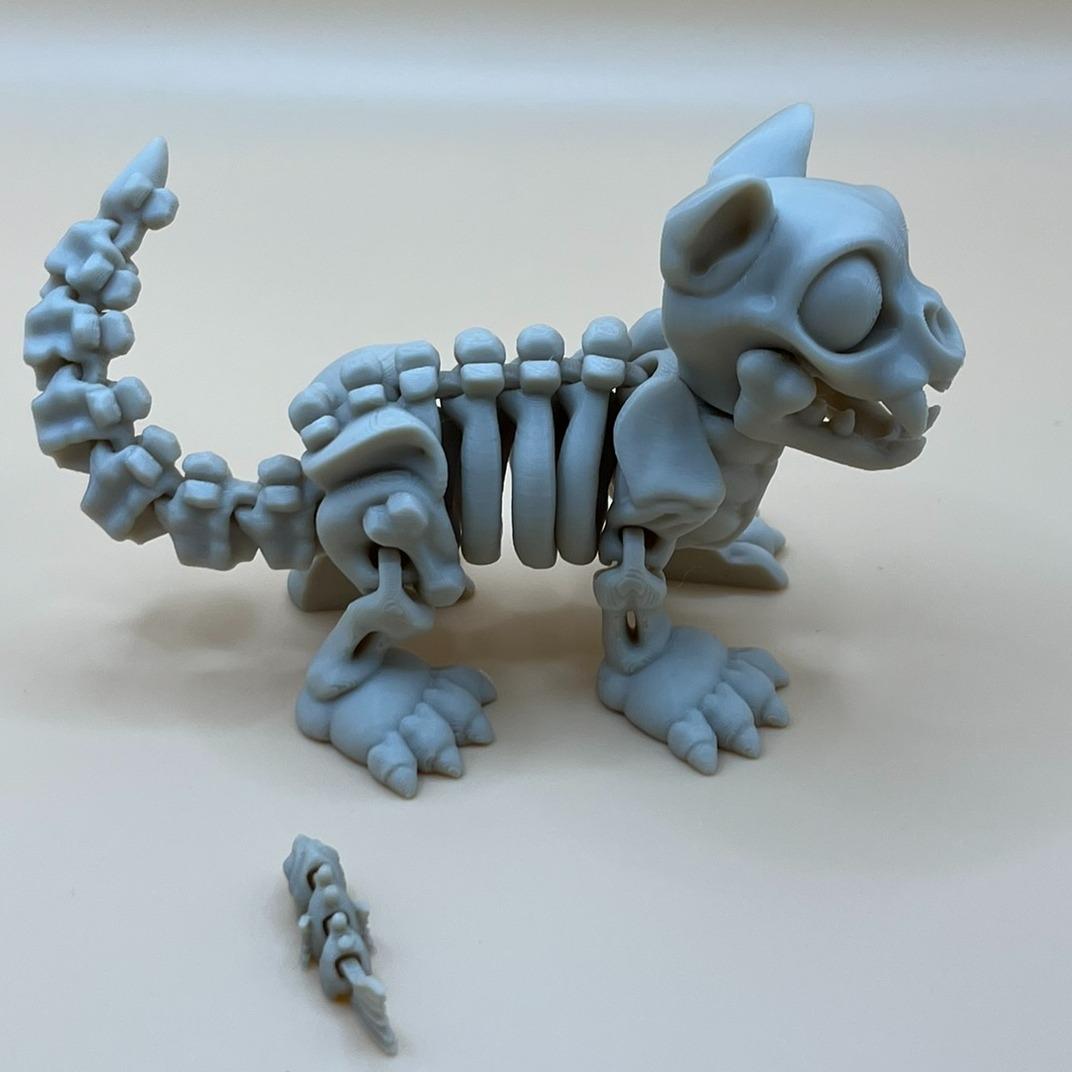 Printverse 3d printed skeleton cat figurine statue