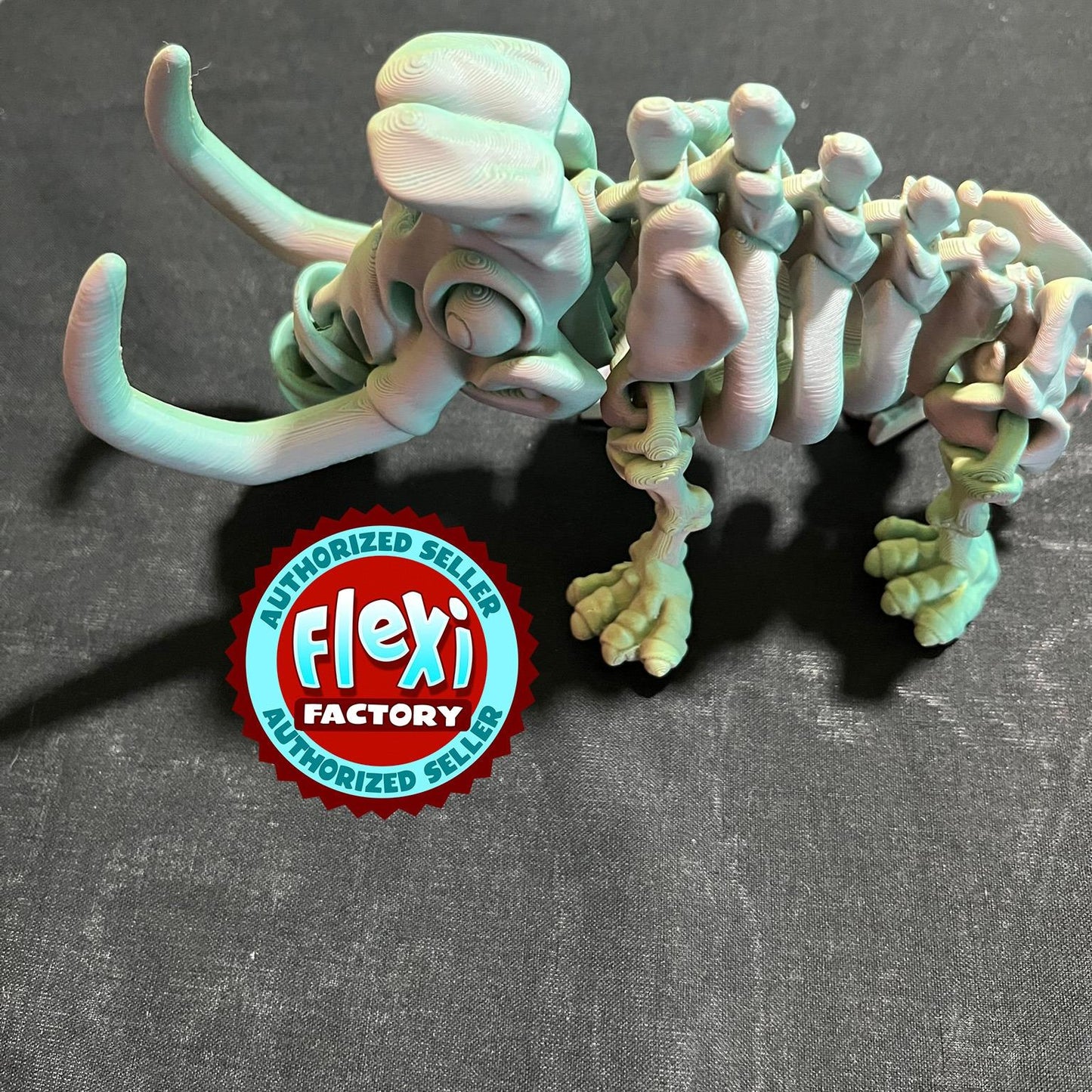 Flexy factory 3d printed skeleton mammoth