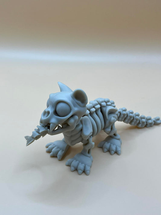 Printverse 3d printed skeleton cat figurine statue